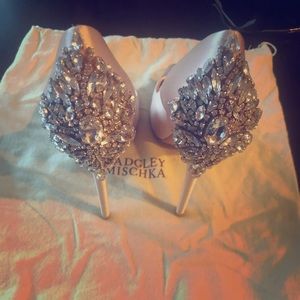 Badgley Mischka’s Kiara embellished peep-toe